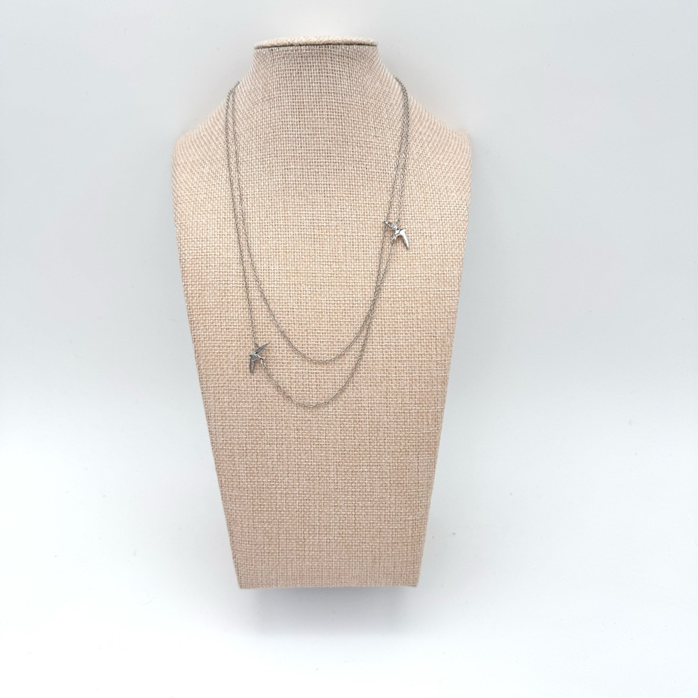 Floating Silver Bird Necklace